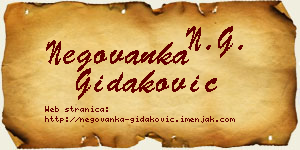 Negovanka Gidaković vizit kartica